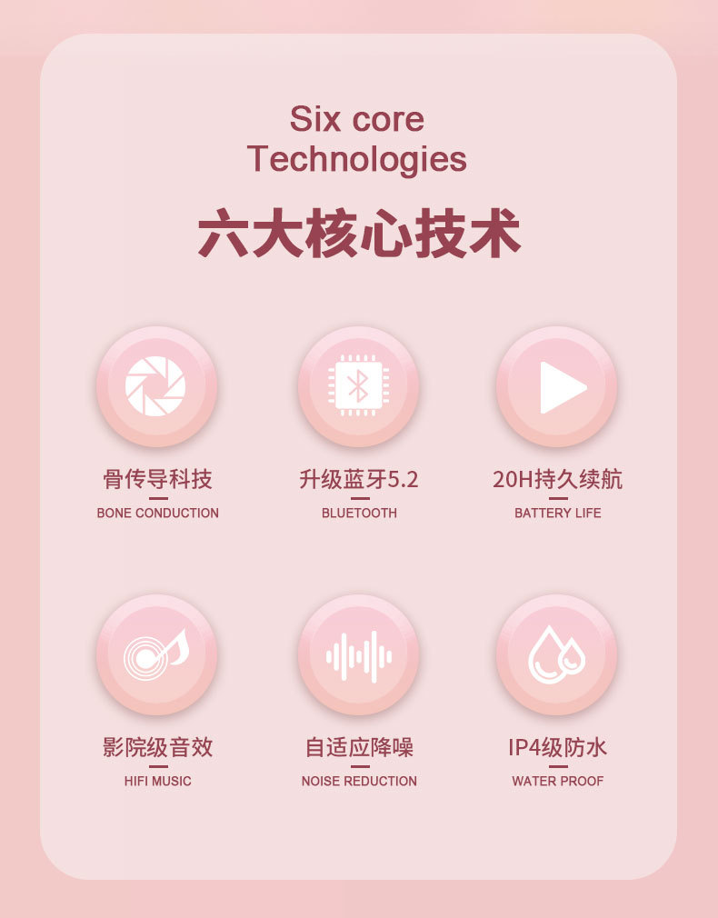 Cross-border new private mold bone conduction Bluetooth speaker, creative gift card insert, small speaker, white noise sleep device speaker pic 5