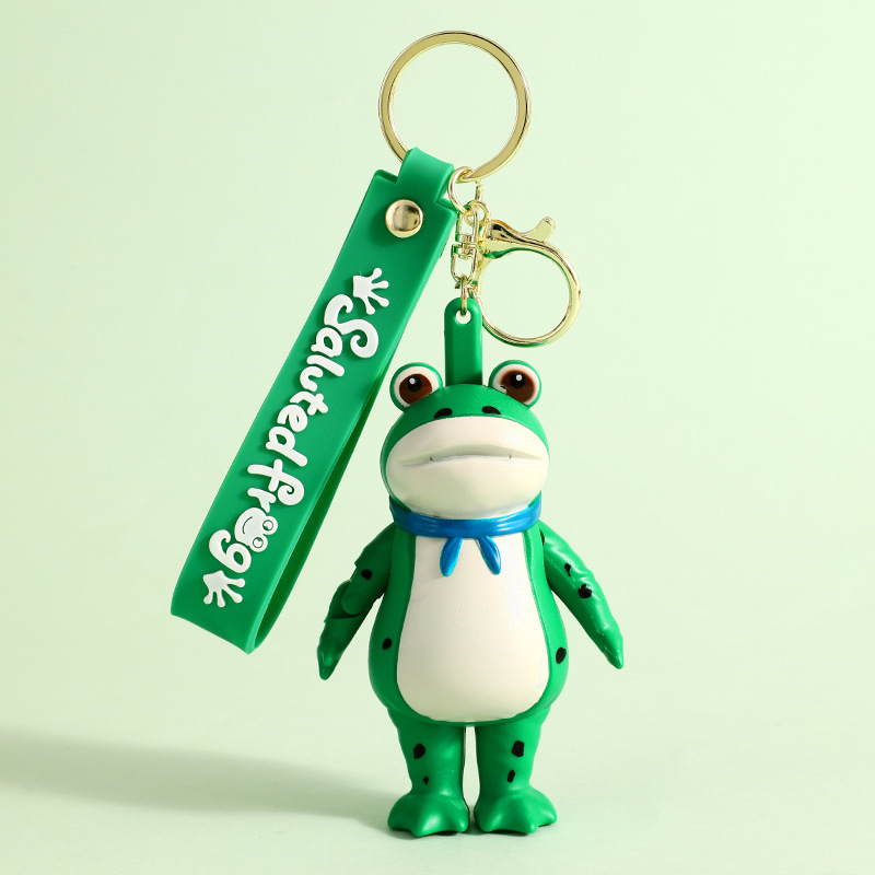 Saludo explosivo rana llavero de automóvil adorable pareja colgante en línea rana muñeca colgante regalos al por mayor