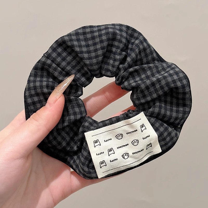 Corbata de pelo de intestino de lunares de crema grande coreana, gomas de goma de cola de caballo suaves para mujer, accesorios para el cabello de bola, accesorios para el cabello, cuerda para la cabeza