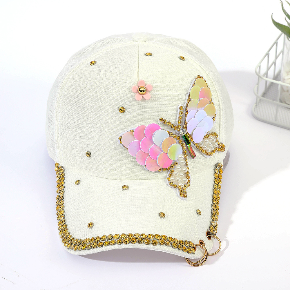 Gorra de béisbol de las mujeres de la moda de verano arco de diamantes a prueba de sol casquillo enarbolado versátil casual primavera y otoño sombrero