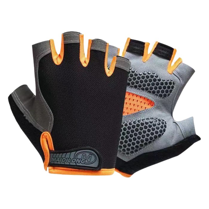Fitness gloves men's single pole sports equipment pull-up training non-slip women's iron dumbbell riding half finger gloves