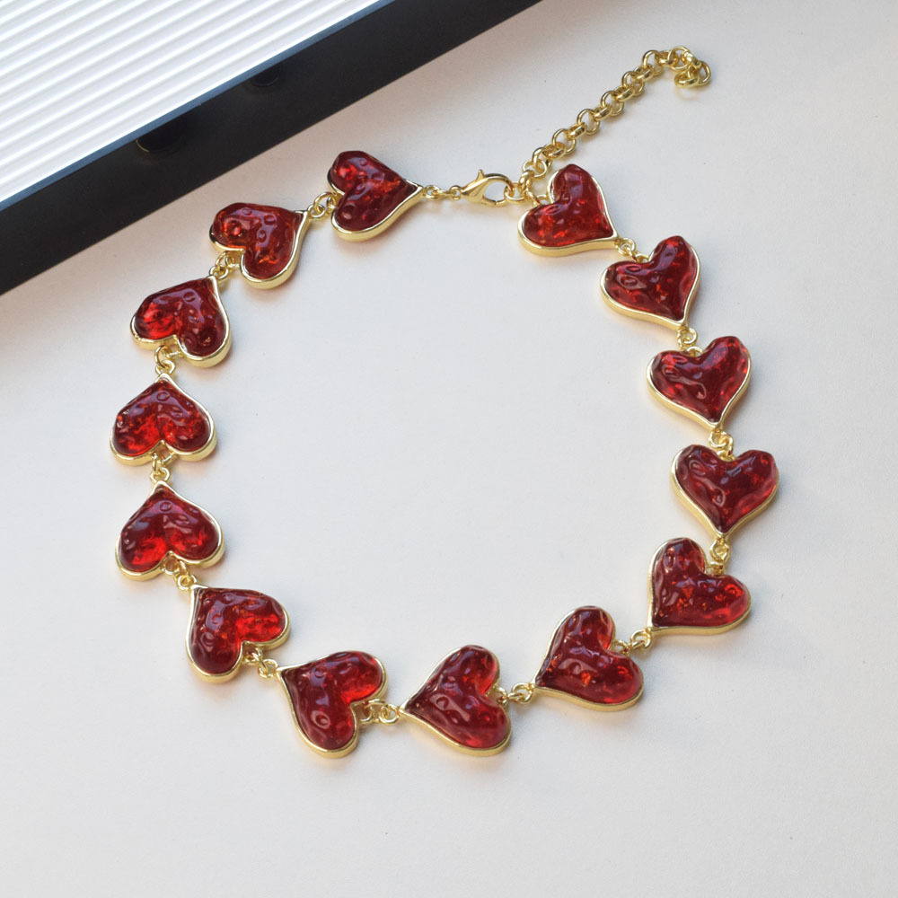 Zinc Alloy Pendant Material Necklace Classification Elegant Heart Shape Zinc Alloy Lobster Trigger Clasp Closure Chain Necklaces Wholesale