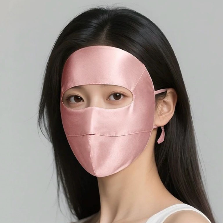 防晒面罩真丝100%桑蚕丝全脸款女医美防紫外线口罩脸基尼UPF50+|undefined