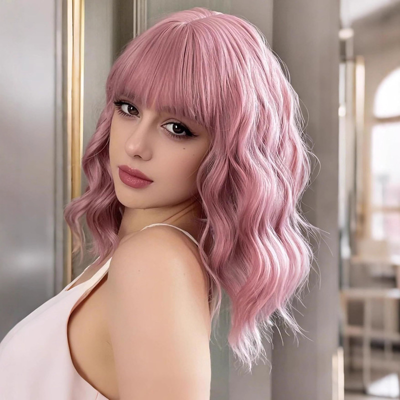 Amazon Cross-Border E-Commerce Short and Long Curly Wavy Wigs Multi-Color Scalp-Like European and American Halloween Wigs