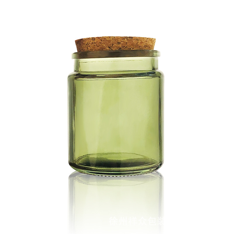 Gran vidrio verde fragrante fragancia vela taza de almacenamiento 100ml atmósfera romántica transparente