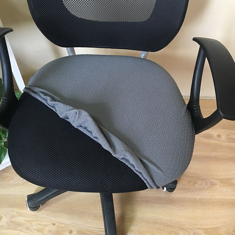 Solid Color Thickened Waffle Series Elastic Chair Cushion Cover Modern Fitted Computer Chair Cushion Cover Non-Slip