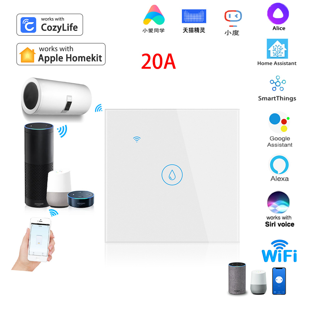HomeKit smart switch high-power water heater EU standard 86 type APP remote Alexa Google 20A