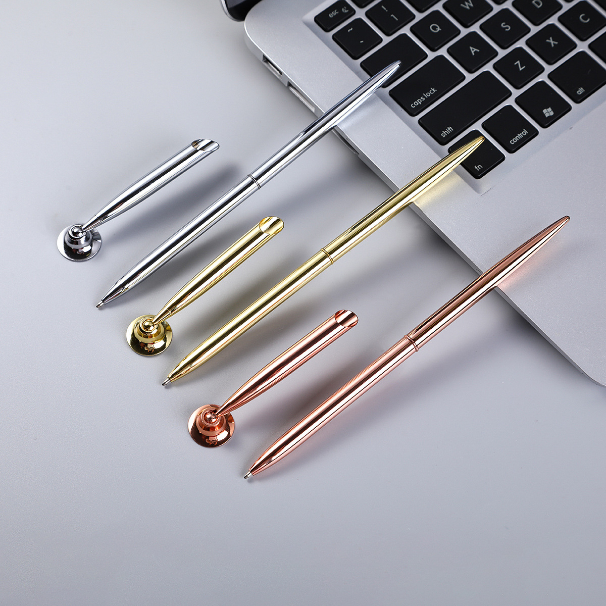 Metal desk pen, bank hotel counter sign-in pen, desk pen pedestal set, office fixed desktop ballpoint pen