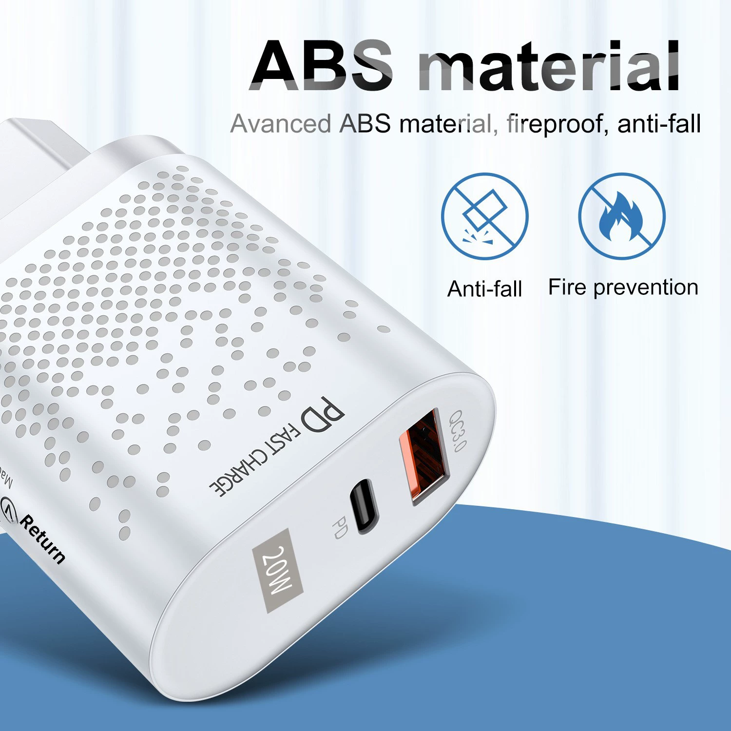 QC3.0 быстрая зарядка PD 20W совместима с Apple 13 12 usb-a+typec двойной порт европейский адаптер