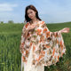 Sun Protection Shawl for Women Summer New Style Buckle Long Ethnic Style Travel Photo Thin Beach Silk Scarf Scarf Shawl
