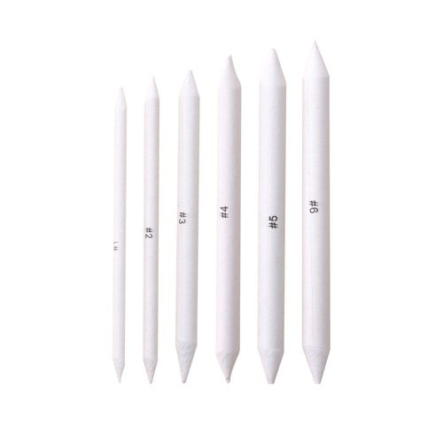 Cross-border double-headed 6-piece paper erasing pen set for art painting with solid sketch smear correction pen and blending brush