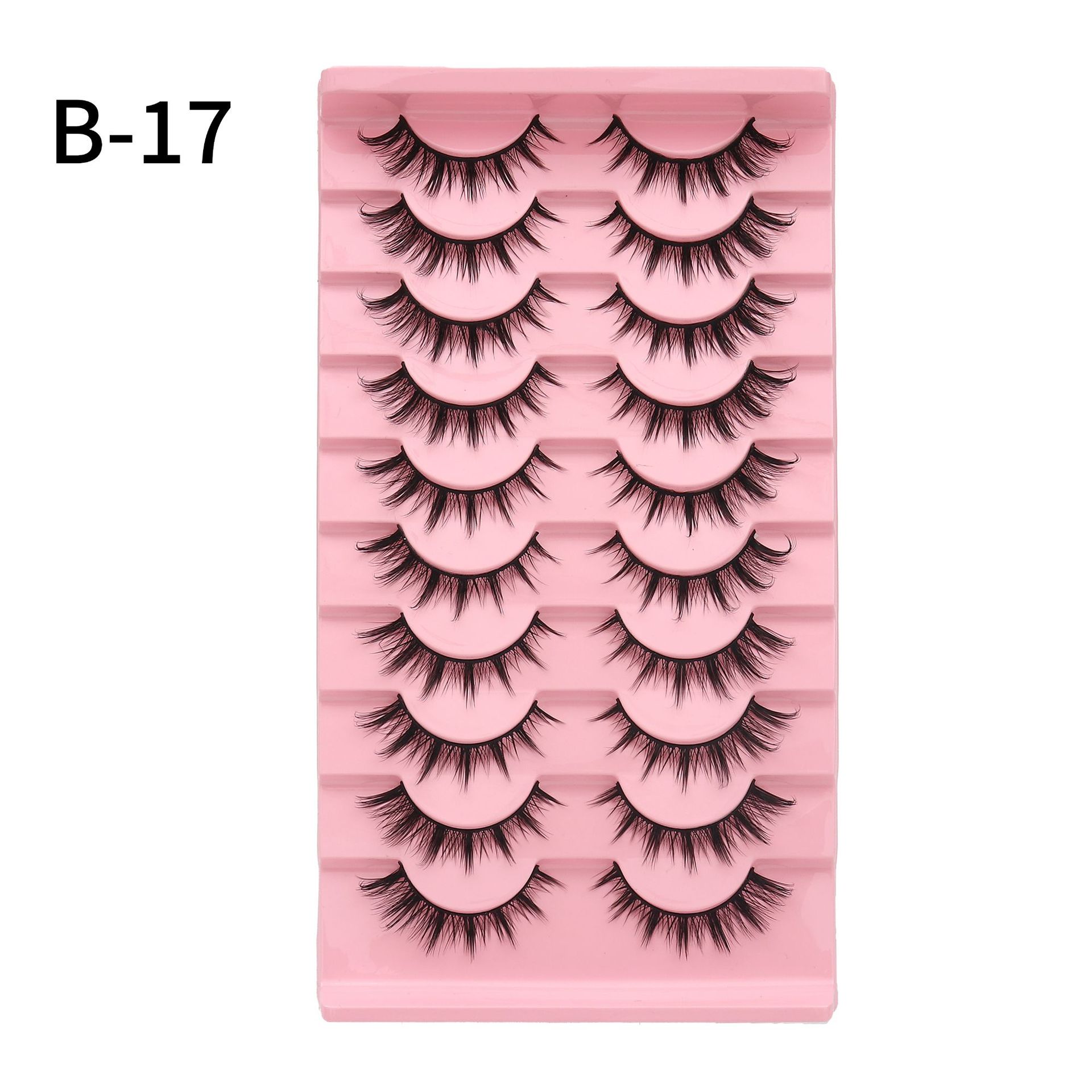 En stock una caja de 10 pares 009 pequeño diablo pestañas falsas natural multi-nivel 3D tridimensional pestañas fábrica al por mayor