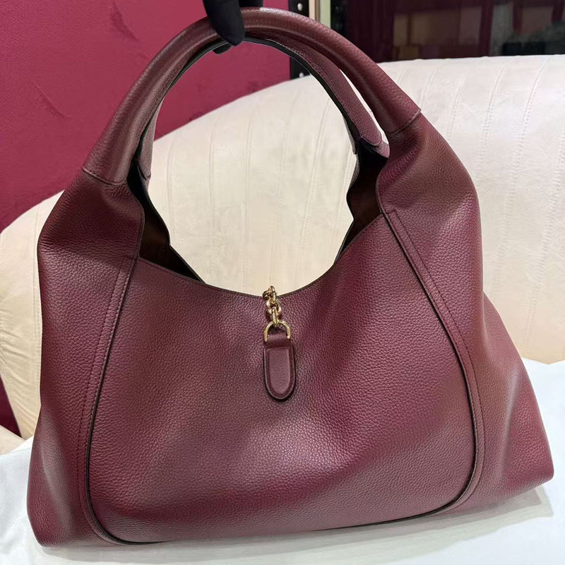 Cross-Border New Original Leather Women's Bag Horsebit Underarm Bag Grain Cowhide Shoulder Handbag Large Capacity Commuter Bag