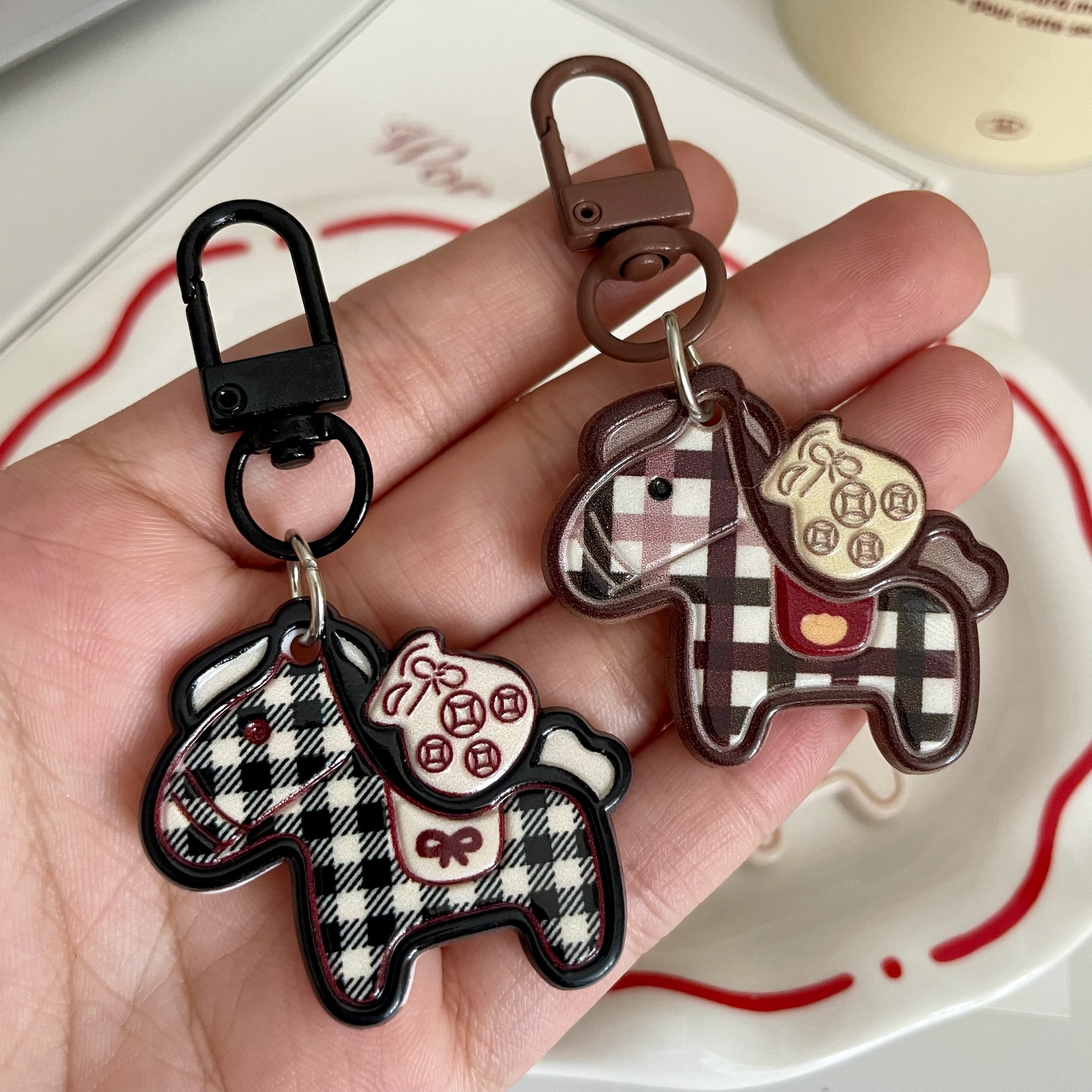 Cute and Fun Money Bag Pony Keychain Cartoon Girl Bag Pendant Car Key Pendant Bestie Gift