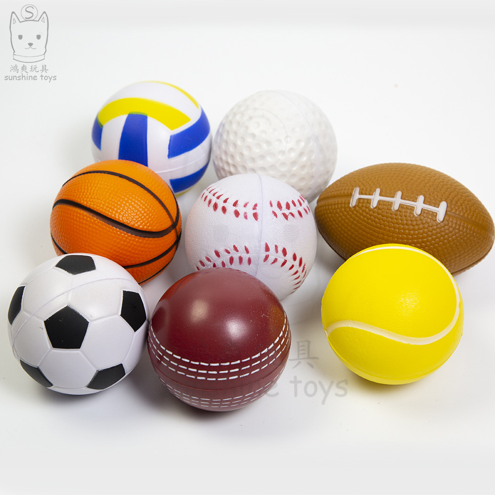 跨境批发6.3cm喷漆发泄压力足球 儿童运动玩具发泡PU篮球印刷礼品