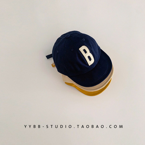 Korean baby peaked cap spring and autumn thin embroidered casual letters boys baseball cap autumn children one year old hat trendy