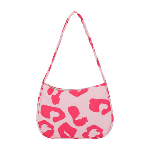  New Print Leopard Print Stylish Bag Trendy Canvas Fashion Single Shoulder Bag Korean Style Street Fashion Handbag for Women