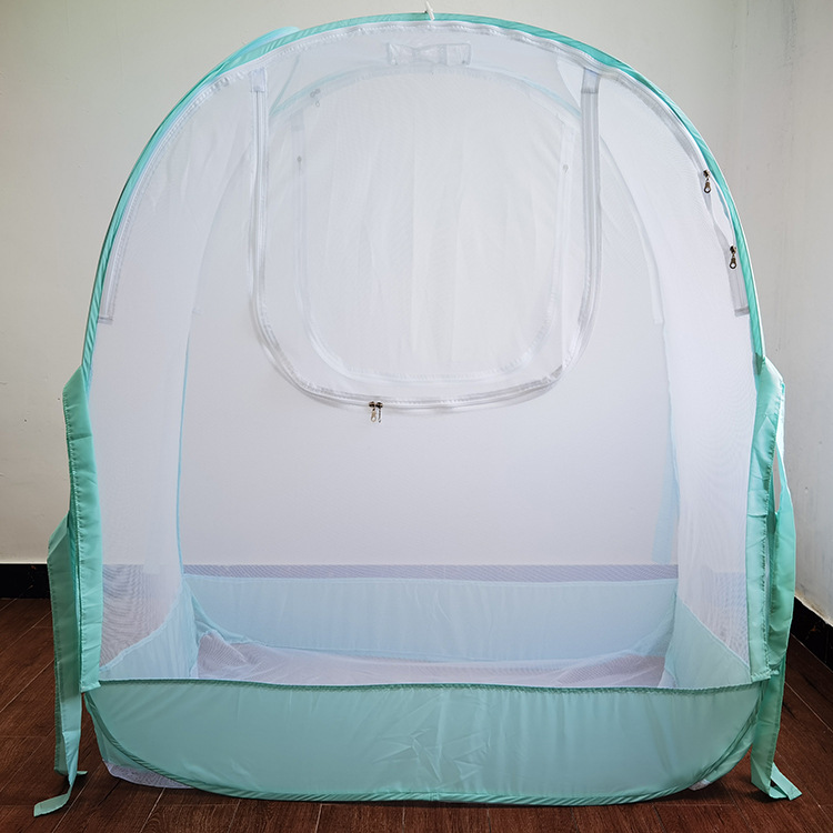 亚马逊爆款免安装蚊帐拉链婴儿床帐防摔儿童折叠带天窗摄像蒙古包