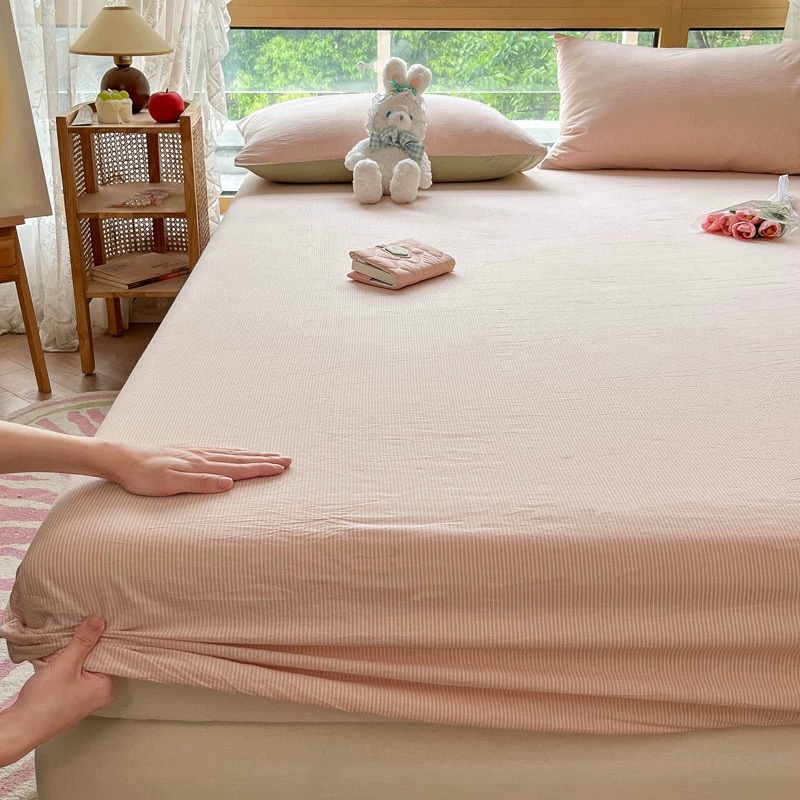 Sombrilla de cama de algodón de una sola pieza sábana antideslizante de algodón puro hombre 1.8m estuche protector de colchón Simmons estuche antipolvo 2025 nuevo estilo