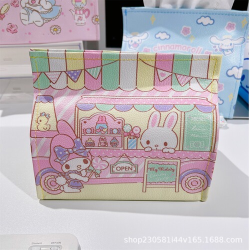 Melody Jade Cinnamon Dog Cute Girly Heart Tissue Box Cartoon PU Paper Box Tissue Cover Car Household Tissue Box