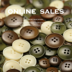 MOSN 四眼果實服裝紐扣外套雙面尼皮草大衣針織開衫外套裝飾扣子