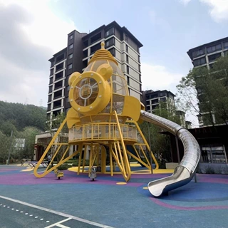 大型室外景区非标无动力乐园小区游乐设备厂家不锈钢滑梯儿童乐园