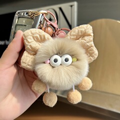 かわいい模造レッキスウサギの毛のリボン小さなブリケットぬいぐるみバッグペンダント車のキーホルダーペンダント