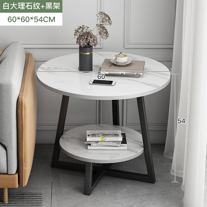 Mesa de café Luz de lujo nórdico combinación moderna simple pequeña mesa de café pequeña mesa redonda simple sala de estar casa pequeño sofá mesa lateral