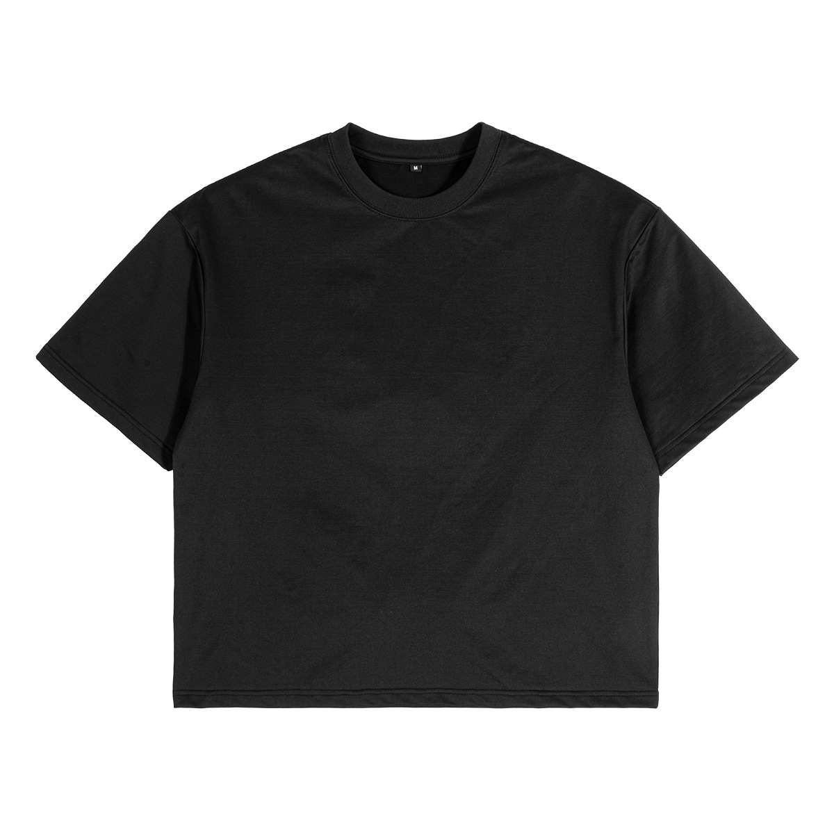 ETAI para hombre | Camiseta de cuello redondo para hombre de manga corta pesada boxy tejida de imitación de color sólido transfronterizo de alta calidad corta y ancha para hombre