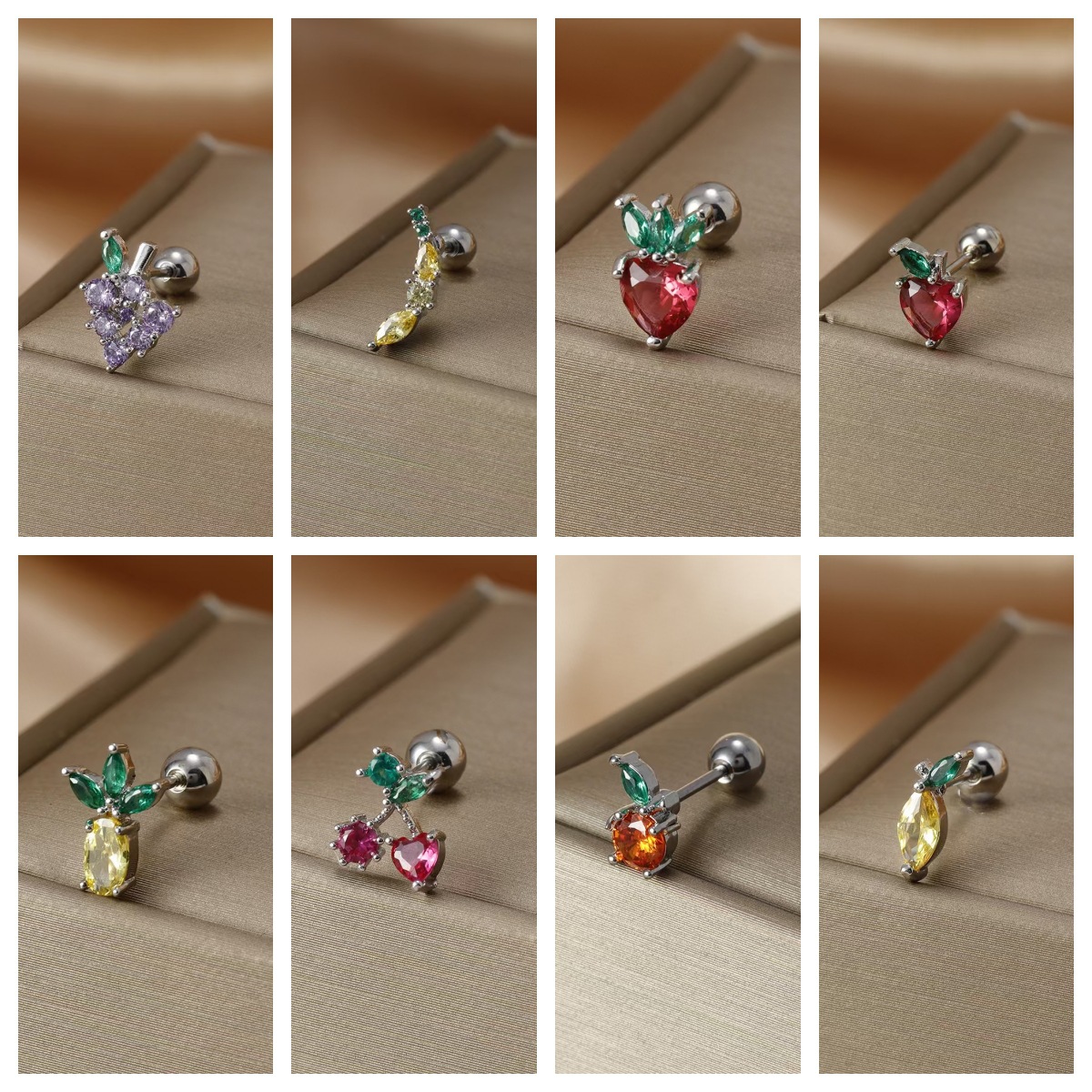 Silver pointed spike labret stud material detail
