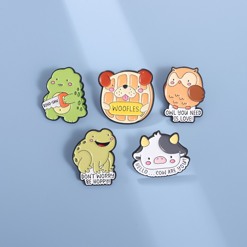 Stoving Varnish Design Cute Pin Animal Letter Alloy Stoving Varnish Unisex Brooches