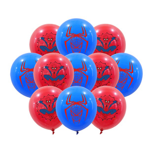 Cross Border Superhero Spiderman Theme Balloon Boy Birthday Party Decoration Spiderman Latex Balloon Set