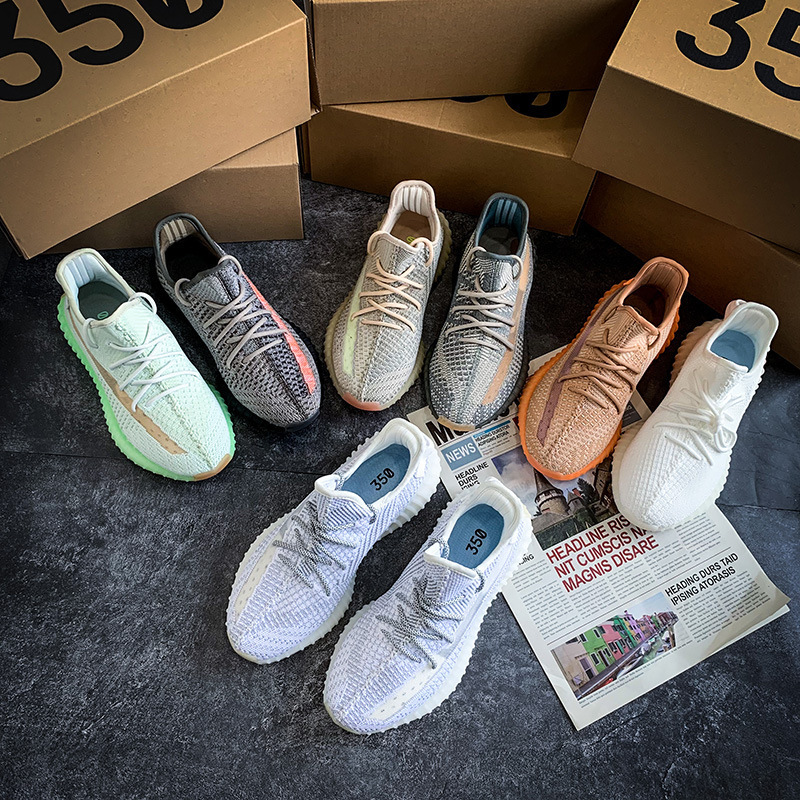 yezi yeezy Coconut Shoes Men's 350V2 Putian Three Bars Really Explosive Gypsophila White Angels Terracotta Warriors Running Shoes