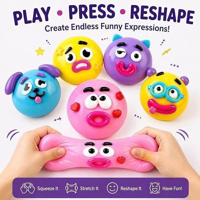 Cross-border DIY quirky dog squishy toy with funny and cute designs, stretchable soft rubber toy for stress relief and slow rebound