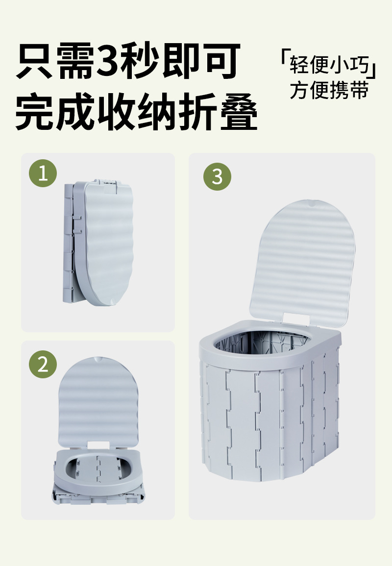 【Premium Selection】Portable Outdoor Camping Folding Toilet Car Seat Toilet Emergency Toilet for Car Travel Odor-Proof