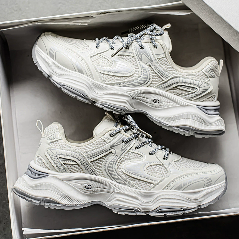 2025 Весенняя мужская обувь новая дышащая сетка обувь мужская мода дикие кроссовки на толстой подошве повседневная обувь для мужчин