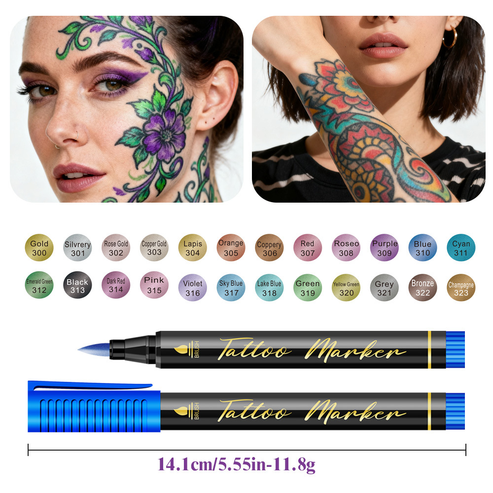 Ventas transfronterizas de marca de tatuaje acrílico lavable cabeza suave pluma de pintura corporal fiesta pluma de piel