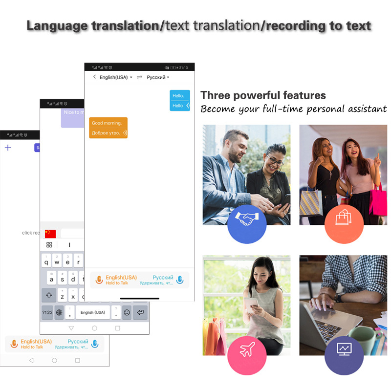 Máquina de traducción T6 traductor inteligente traducción Bluetooth palo traducción multi-idioma con traducción fuera de línea ventas directas de fábrica