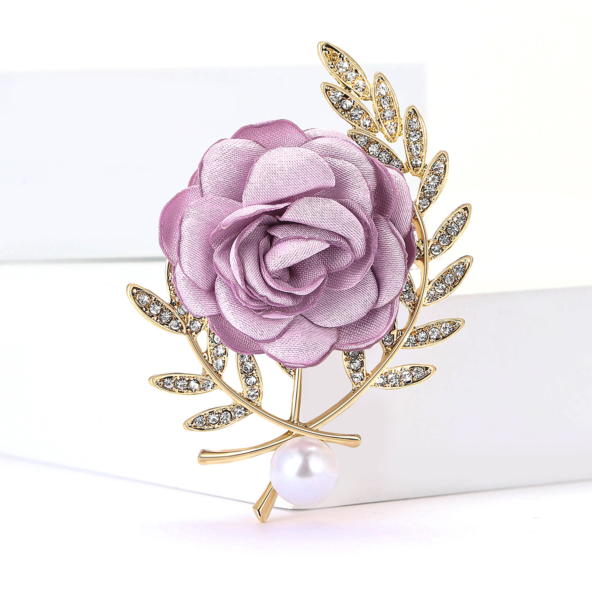 Elegante stoffen bloem broche voor dames jasjes en cardigans_voghion.com