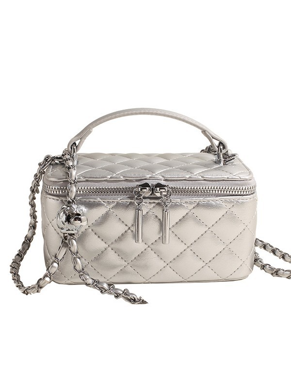 Bolso de Mano con Cadena de Diamantes, Bolso Cuadrado Pequeño para Mujer, Nuevo Bolso de Hombro Cruzado de Alta Gama con Textura Exquisita y Moderna para 2026