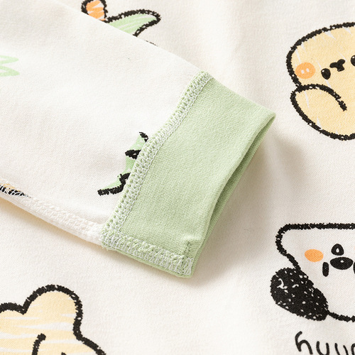 Autumn New Arrival Pure Cotton Boneless Shoulder-Sleeve Onesie Baby Long Sleeve Hooded Top Boneless Children's Climbing Suit Wholesale