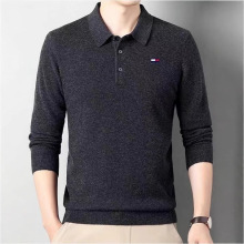 汤米tommy羊毛衫男士加肥加大码保暖翻领打底针织衫羊绒衫毛线衣