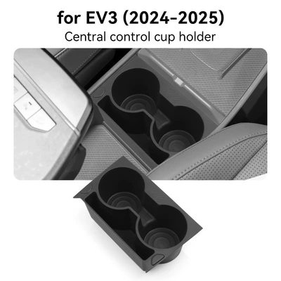 Suitable for 24-25 Kia Ev3 Central Control Water Cup Cover Protection Anti-Slip Mat Car Supplies Special Modification Accessories (Anti-slip mat) - 24-25-kia-ev3-central-water-cup-holder
