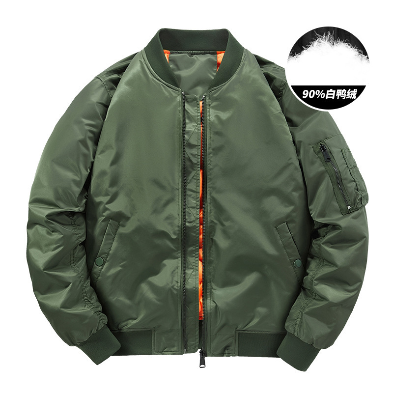 Winter down Jacket Men's Short Thickeneded Ma1 Bomber Jacket Men's Large Size Work Jacket Trendy Brand Baseball Uniform