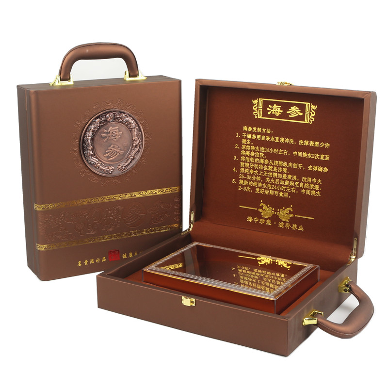 Bolsa de mano, caja de pepinos de mar, caja de regalo, caja vacía, una caja de pepinos de mar, caja de cuero marrón, gran pared, caja interior gruesa