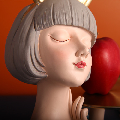 Light Luxury Rabbit Girl Tray Creative Shelf Accent Entryway Living Room Key Holder Desktop Decor Home Craftsmanship