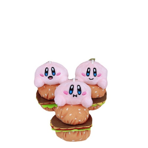 Kirby Burger key chain pendant plush doll school bag bag pendant grabber doll cross-border toy wholesale
