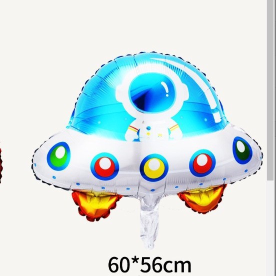 Tema de dibujos animados cumpleaños infantil astronauta nave espacial cohete película de aluminio globo de ciencia ficción diseño globo decorativo