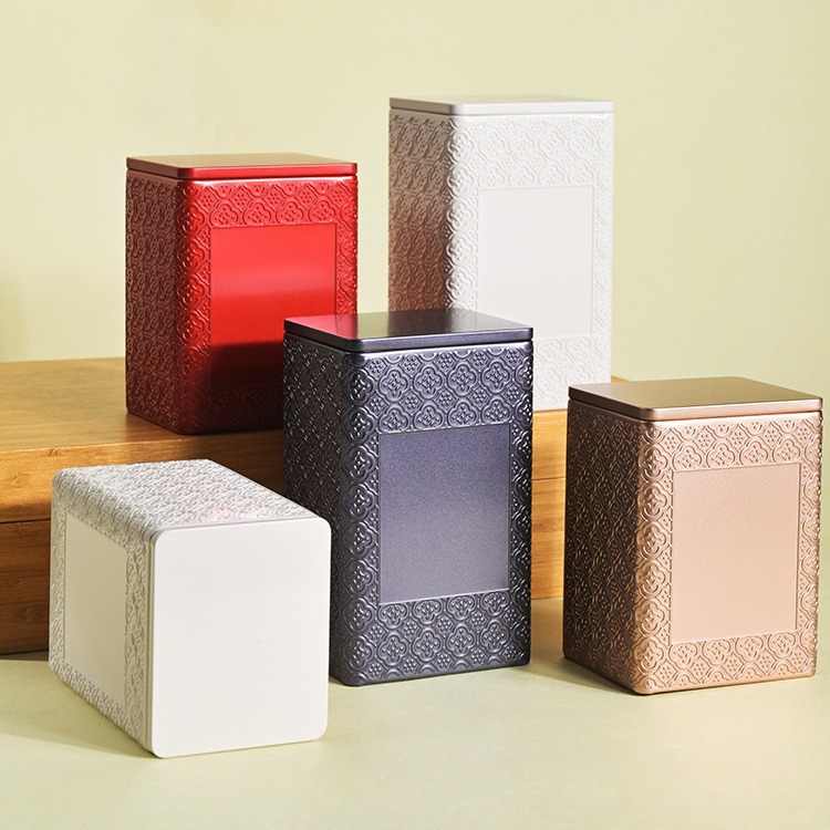 高档通用方形茶叶罐铁罐祁门红茶黔红日照绿茶信阳毛尖茶叶压纹罐