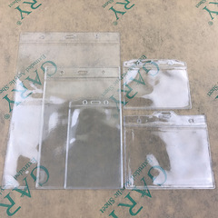 PVC軟膠套薄雙面透明塑料標籤袋廠牌證件胸卡套A4A5小卡片保護套6
